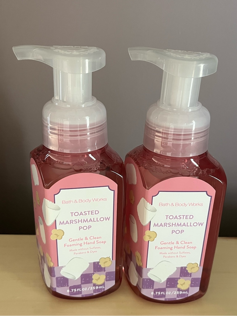 Two Bath & Body Works Toasted Marshmallow Pop Foaming Hand Soaps